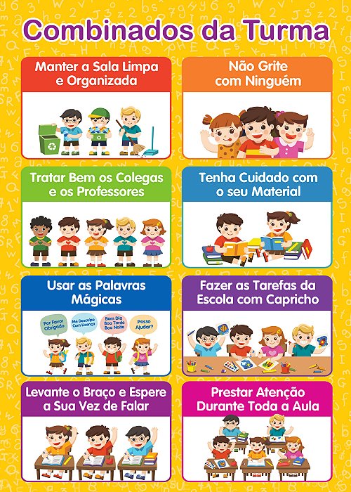 Banner Combinados da Turma | Organização da Sala de Aula