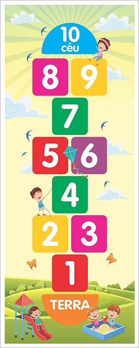 Tapete Amarelinha Infantil Educativa Terra e Céu