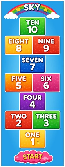 Tapete Amarelinha Infantil Primeiras Palavras em Inglês