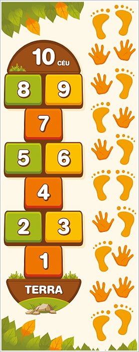 Tapete Amarelinha Infantil Grande 2 em 1: Duplo Desafio