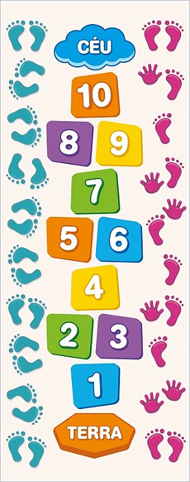 Tapete Amarelinha Infantil Grande 3 em 1: Triplo Desafio