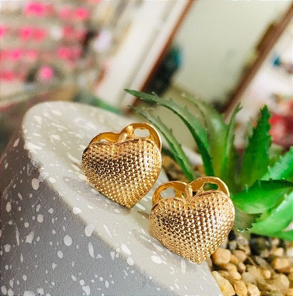 Brinco Coração Dourado