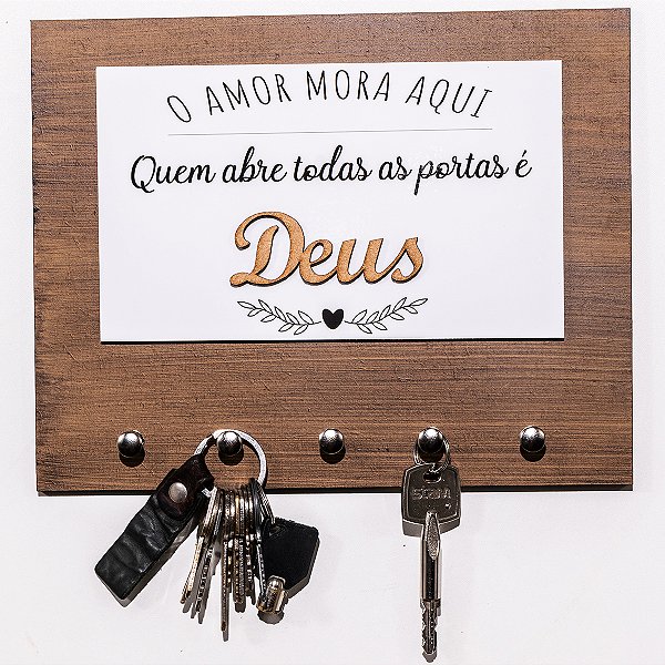 Porta chaves aplique Deus