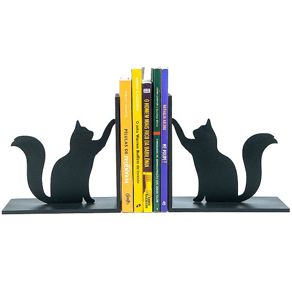 Aparador de livros gatos