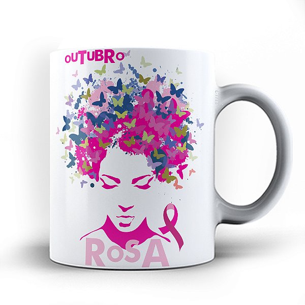 Caneca xicara Outubro rosa luta contra o Câncer 231