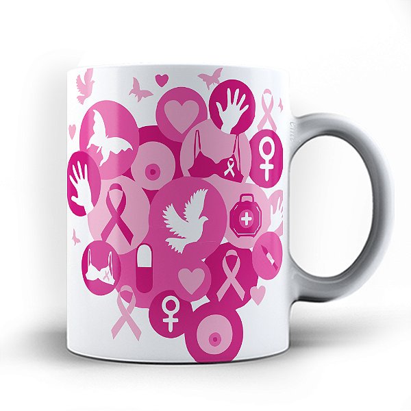 Caneca xicara Outubro rosa luta contra o Câncer 233