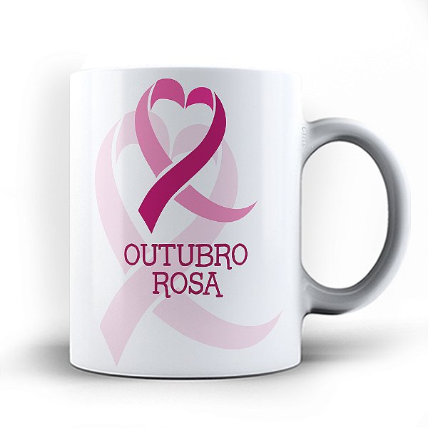 Caneca xicara Outubro rosa luta contra o Câncer 239