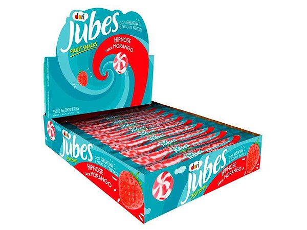 Bala Goma Jubes Hipnose Morango C/ 20u 960g