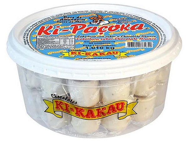 Paçoca Coberta de Chocolate Branco Ki Kakau Pote C/50unid