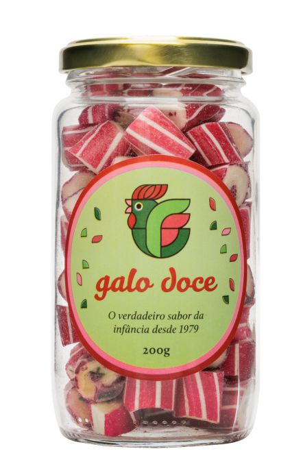 Bala Morango Portuguesa Artesanal Rocs 200g - Galo Doce