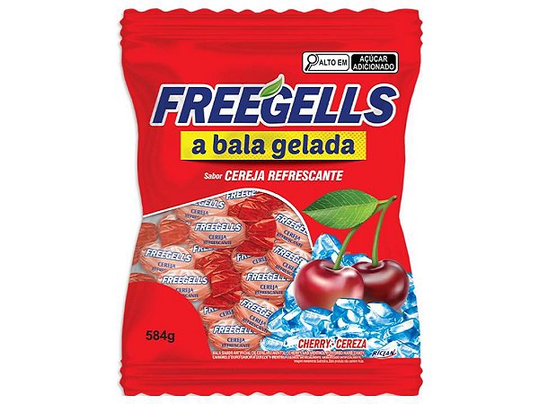 Bala Freegells Cereja Refrescante Riclan 584g - Riclan