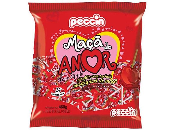 Pirulito Maçã do Amor C/ 24un 480g