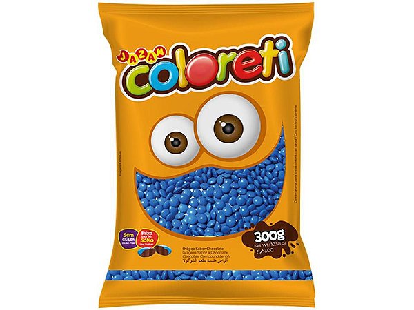 Pastilhas Chocolate Coloreti Mini Azul Pacote 300g