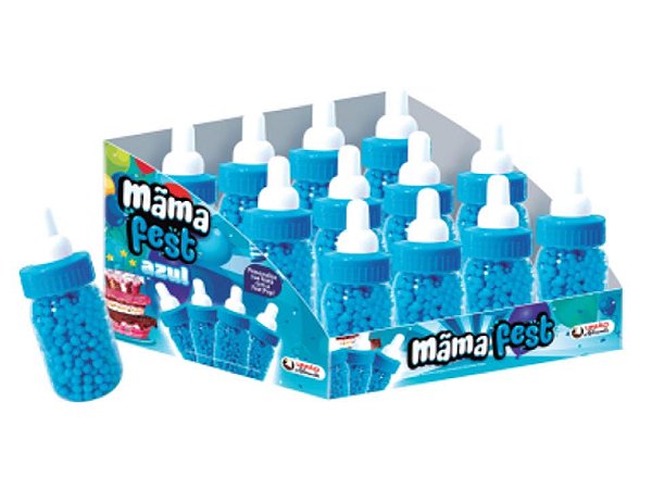 Mini Mamadeira Confeito Azul Lembrancinha C/ 12 Unid
