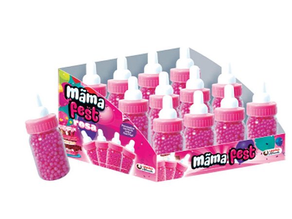 Mini Mamadeira Confeito Rosa Lembrancinha C/ 12 Unid
