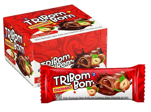 Chocolate Dadinho Tribombom Avelã C/ 15 Unid 450g