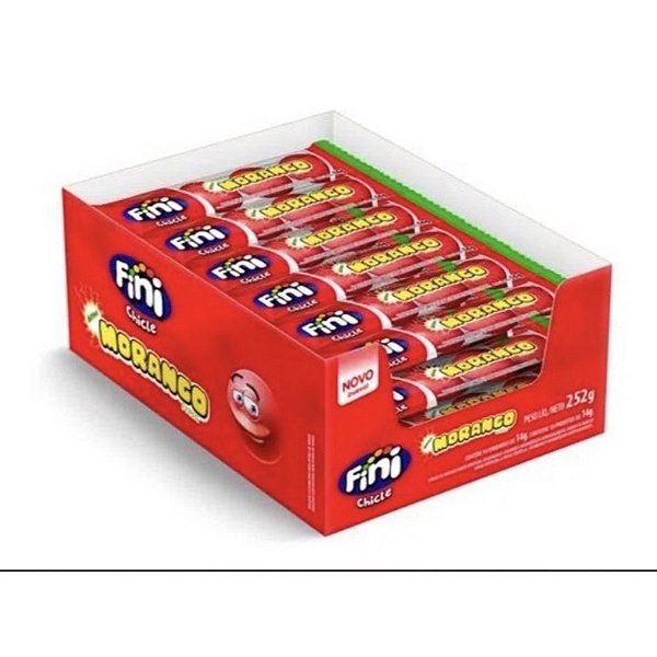 Chiclete Fini Morango Caixa C/18unid - 252g