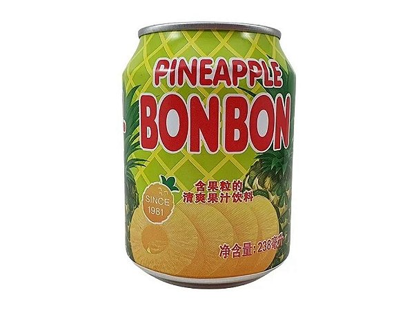 Suco de Abacaxi Bonbon com Pedaços 238 ml - Importado Coréia