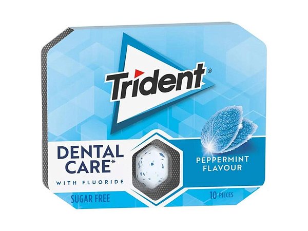Chiclete Trident Dental Care Fluorid Peppermint 17g - Importado