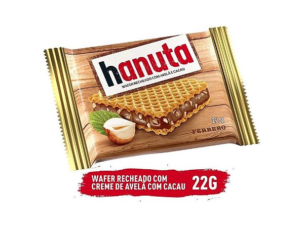Wafer Hanuta Ferrero Creme Avelã e Cacau 22g
