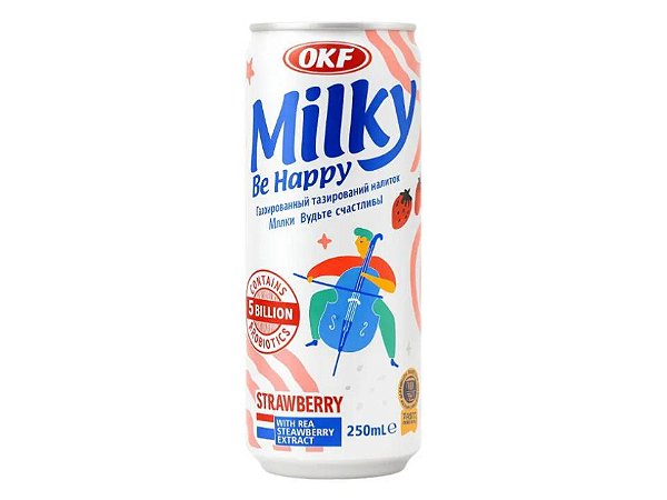 Refrigerante Coreano Milky Sabor Morango 250ml - Importado