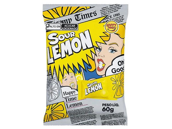 Bala Super Azeda Sour Lemon Happy Time 60g - Importada