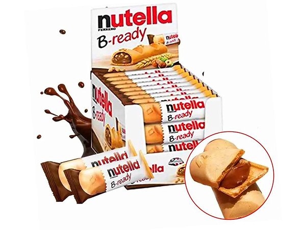 Nutella B-Ready Biscoito Wafer Recheado C/ 36unid 792g