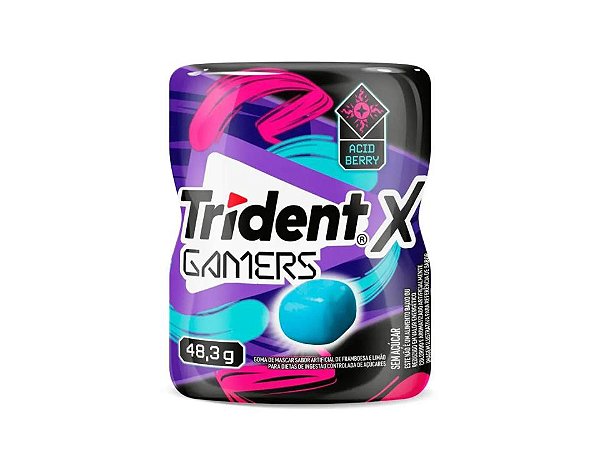 Chiclete Trident Acid Blueberry Gamers Pote 48,3g