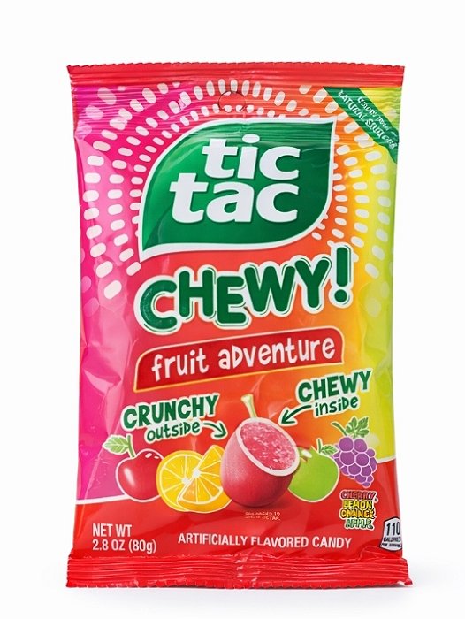 Bala Mastigável Tic Tac Chewy Fruit Adventure 80g Importada