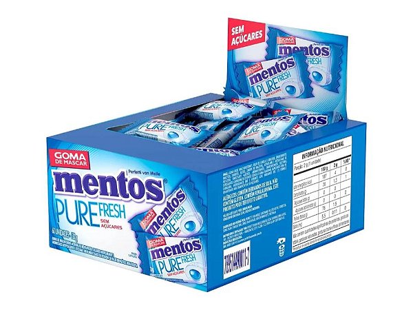Chiclete Mentos Pure Fresh Perfetti Caixa C/60 120g