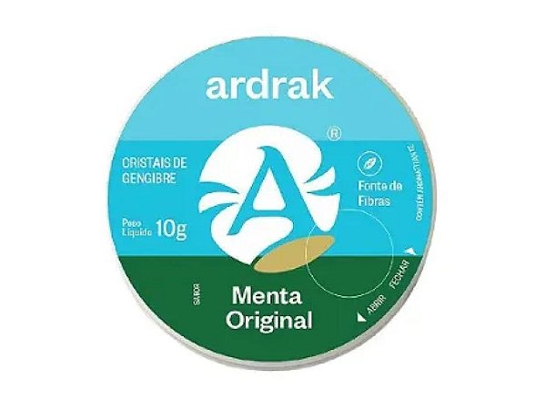 Cristais de Gengibre e Menta Pote 10g - Ardrak