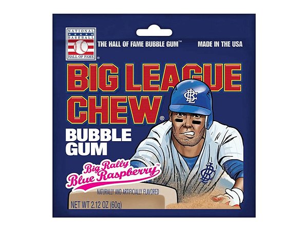 Chiclete Big League Blue Raspberry 60g - Importado EUA