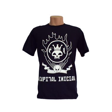 CAMISETA MASCULINA CAPITAL INICIAL FOGO PRETA