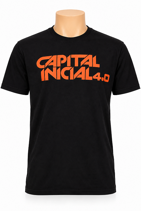 CAMISETA MASCULINA CAPITAL INICIAL 4.0 LOGO LARANJA