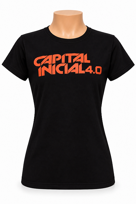 CAMISETA FEMININA CAPITAL INICIAL 4.0 LOGO LARANJA