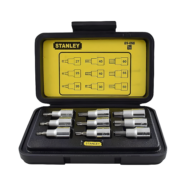 Jogo Soquetes tipo Torx T20 a T60 Stanley - 89-098
