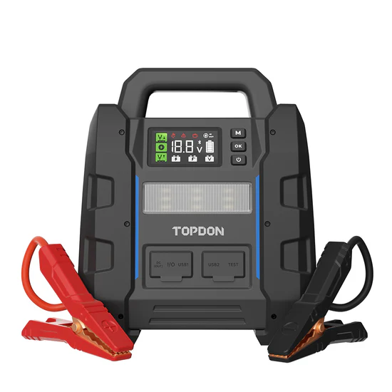 Auxiliar de Partida 4500 Amperes e Testador para Bateria 12V Topdon - V4500PLUS