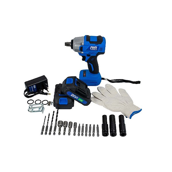 Kit Chave de Impacto/Prafusadeira 350Nm com 2 Baterias PWR Tools - PWR-35K