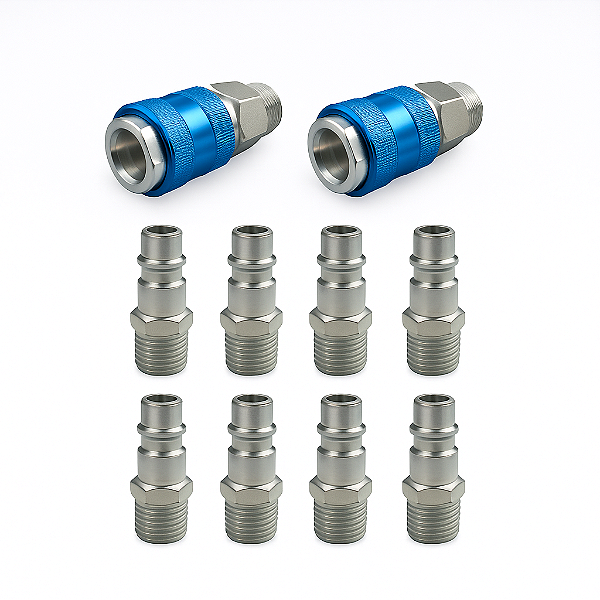 Conjunto Europeu: 2 Engates Rápidos e 8 Pinos