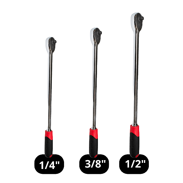 Kit 3 Catracas Extra Longas (1/4", 3/8", 1/2") Sigma Tools