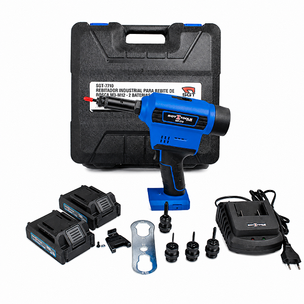Rebitador Industrial à Bateria para Rebite de Rosca M3 à M8 Sigma Tools - SGT-7710