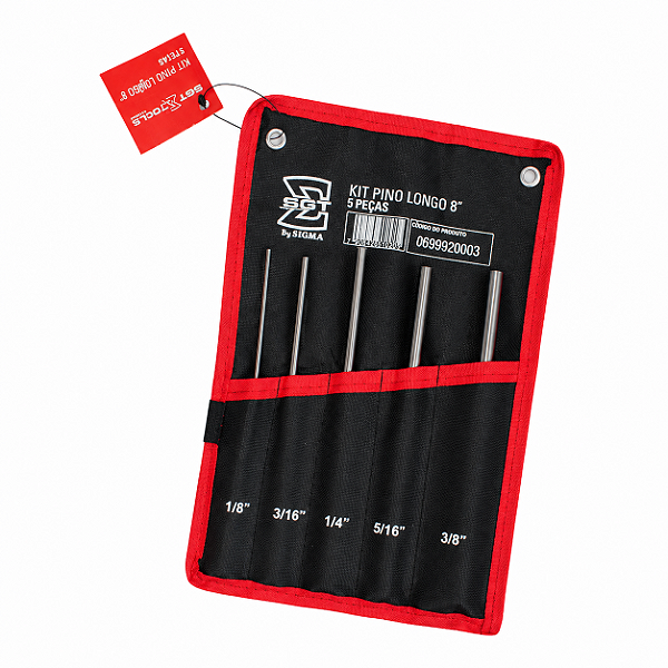 Kit Saca Pino Longo 8" com 5 Peças Sigma Tools - 0699920003