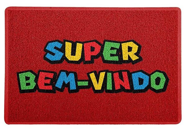 Capacho 60x40 - SUPER BEM VINDO (vermelho)