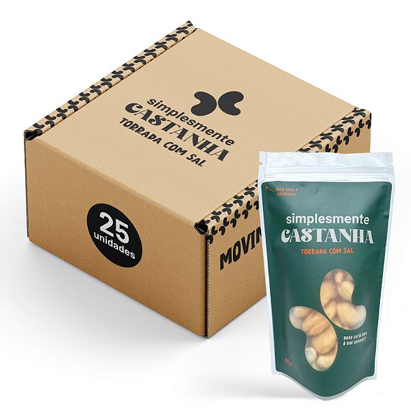 Castanha de Caju Torrada com Sal - Caixa com 25 pacotes de 80gr