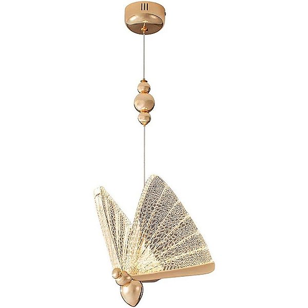 Pendente Lustre Borboleta Acrilico 6w 3000K - DCD03246D