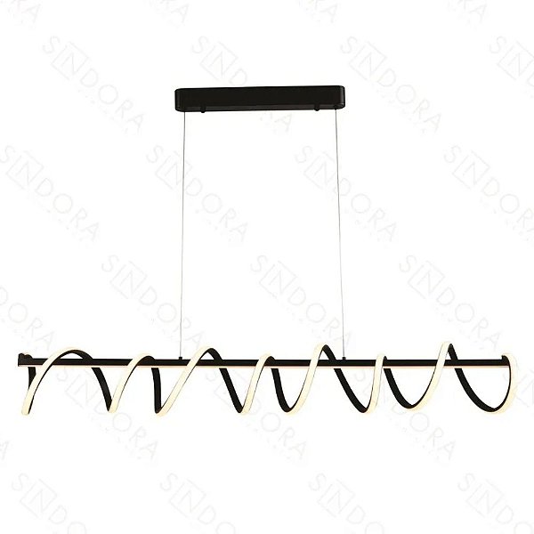Pendente Lustre LED Moderno Preto 125W 3000K - DCD03066D