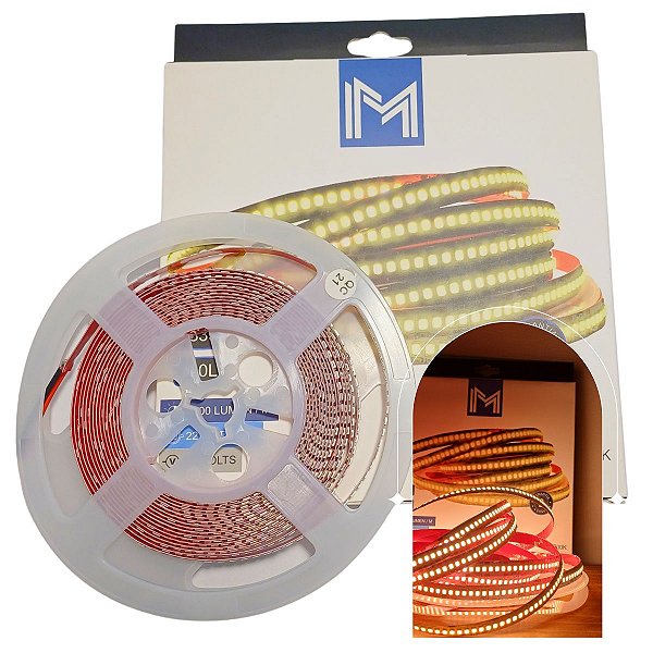Fita LED 2835 240Leds 12V 2700K 22W/m Rolo 5mt - 2835-240-06