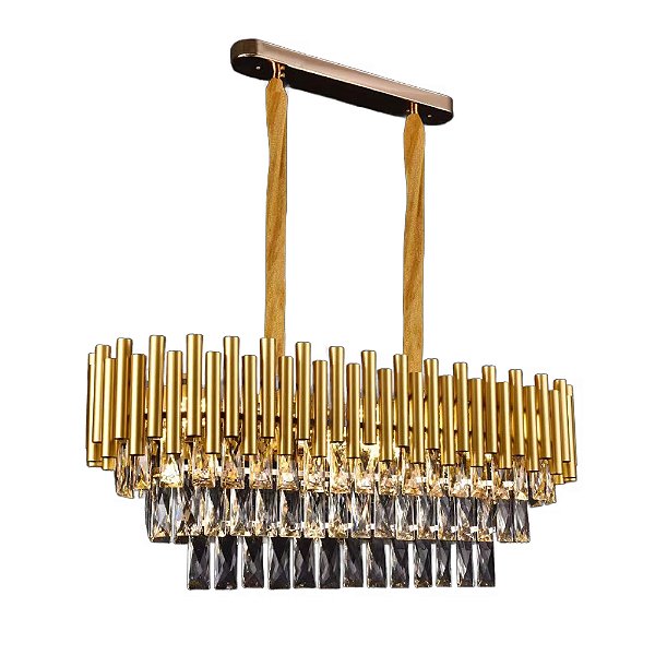 Pendente Lustre 76x26x28cm 8xE14 Metal Cristal - DCD00455D