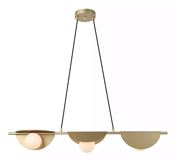 Pendente Lustre Cacau Dourado 14x98.5x13CM 3xG9 - HL01