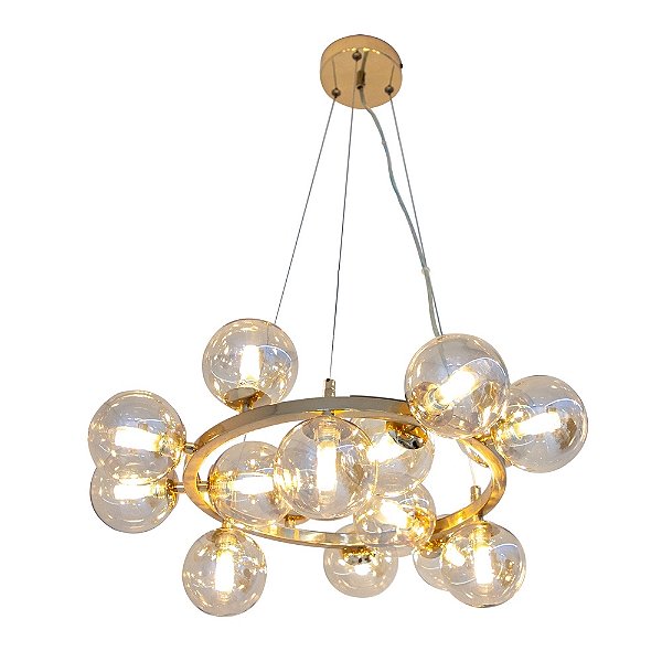 Pendente Lustre Halo French Conhaque 56x24cm 15xG9 - JO004